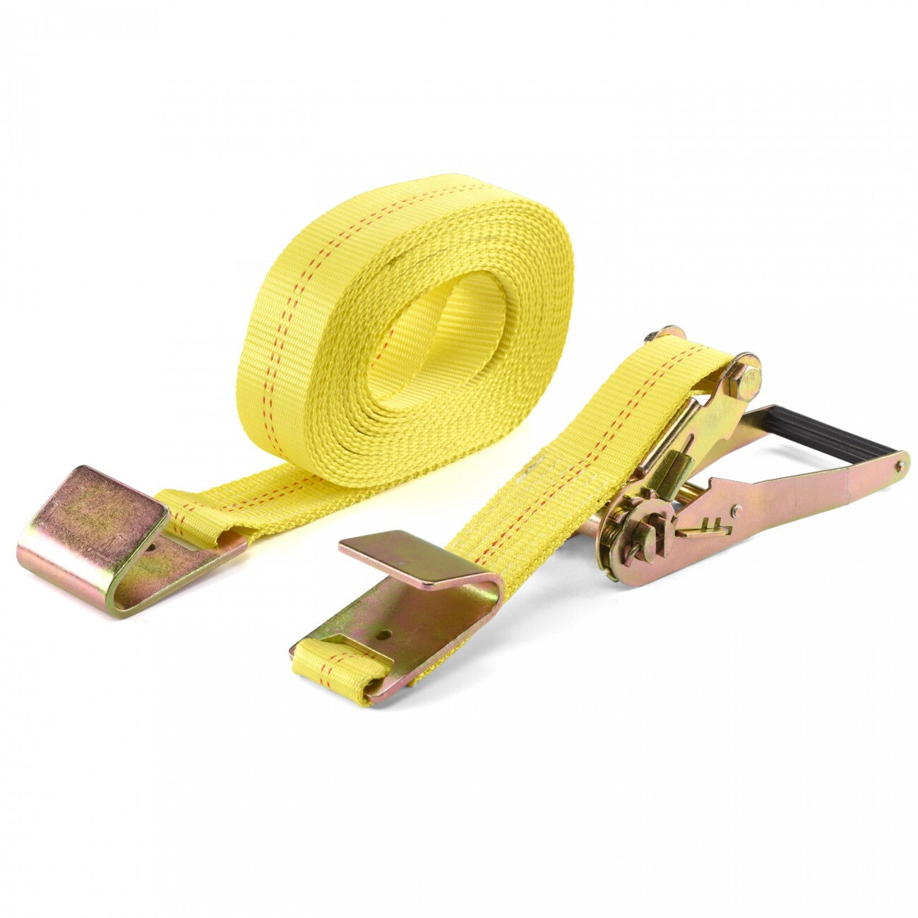 10000 lbs Ratchet Tie Down 2" x 27' Strap w/Flat Hook Truck Towing Cargo Hauling