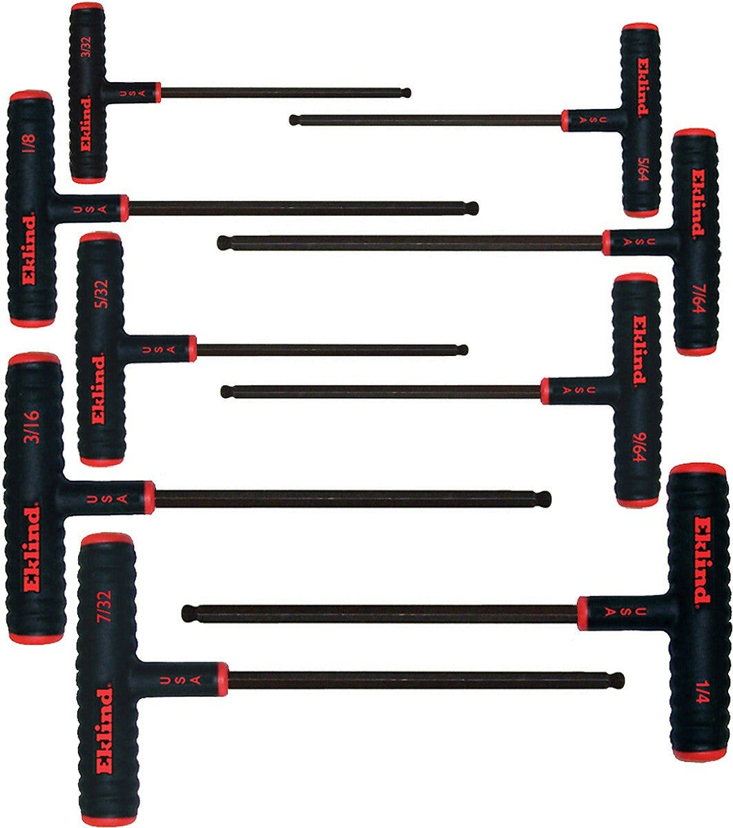 Eklind T Handle Hex Ball End Wrench Set 9pc