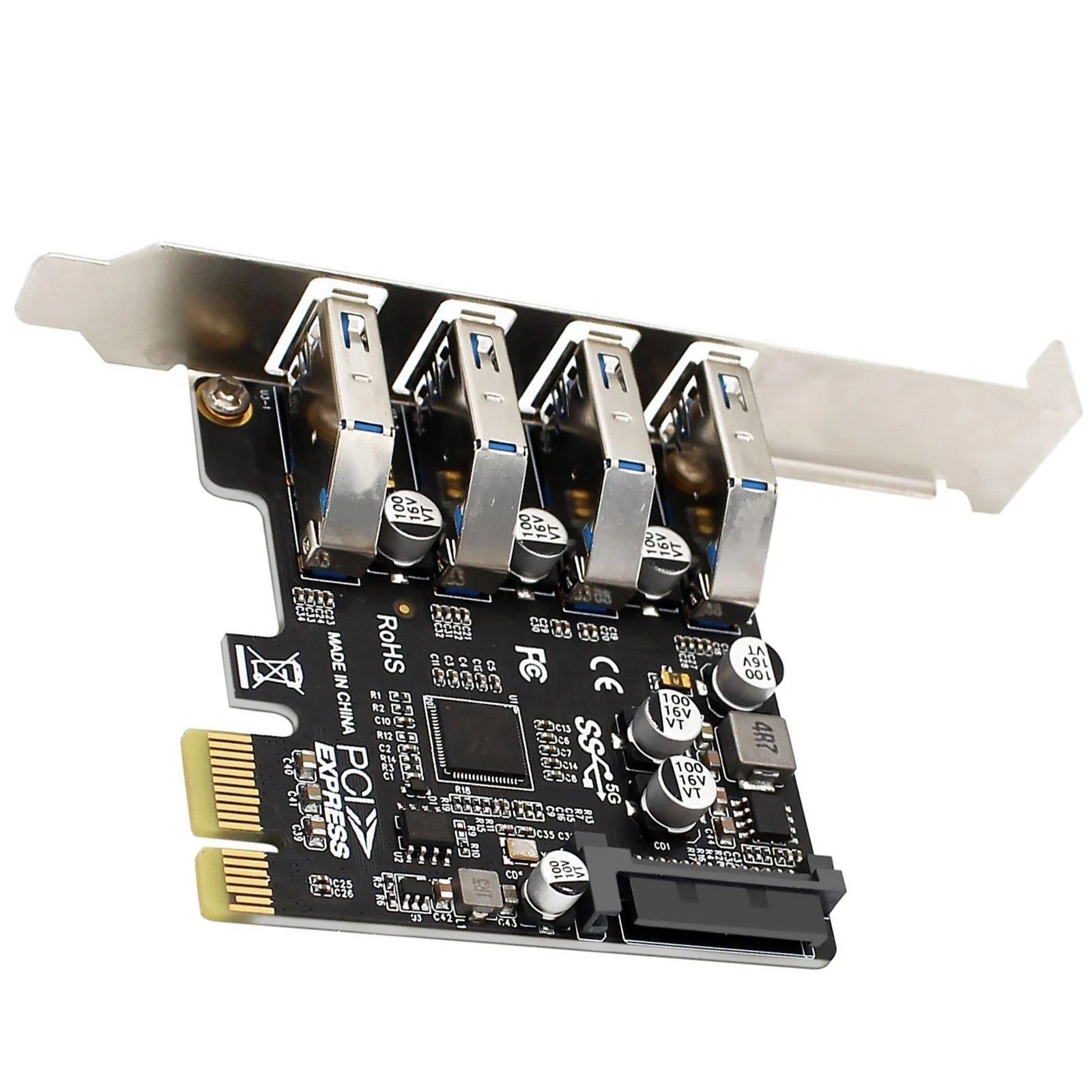 4 Ports Pci-e To Usb 3.0 Hub Pci Express Expansion Card Adapter 5gbps