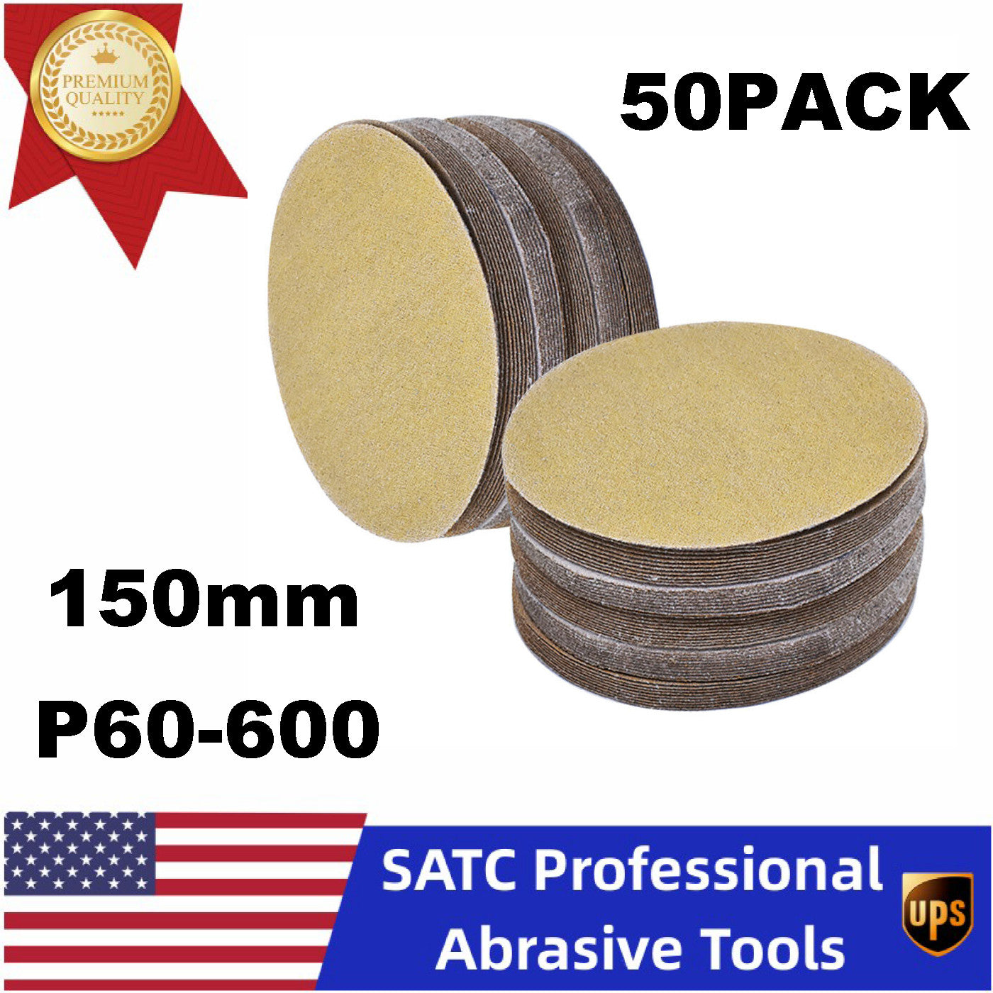 150 Pack 150mm Sanding Discs P60-600 by Unbranded