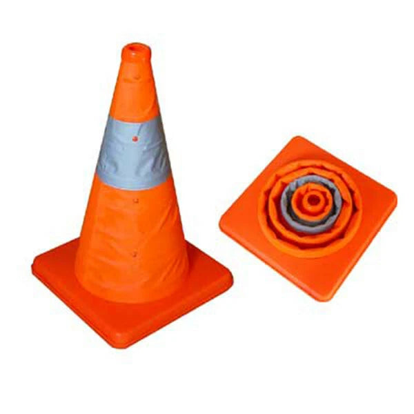 18" Multi-purpose Collapsible Safety Cone Reflecting Tape Flasher