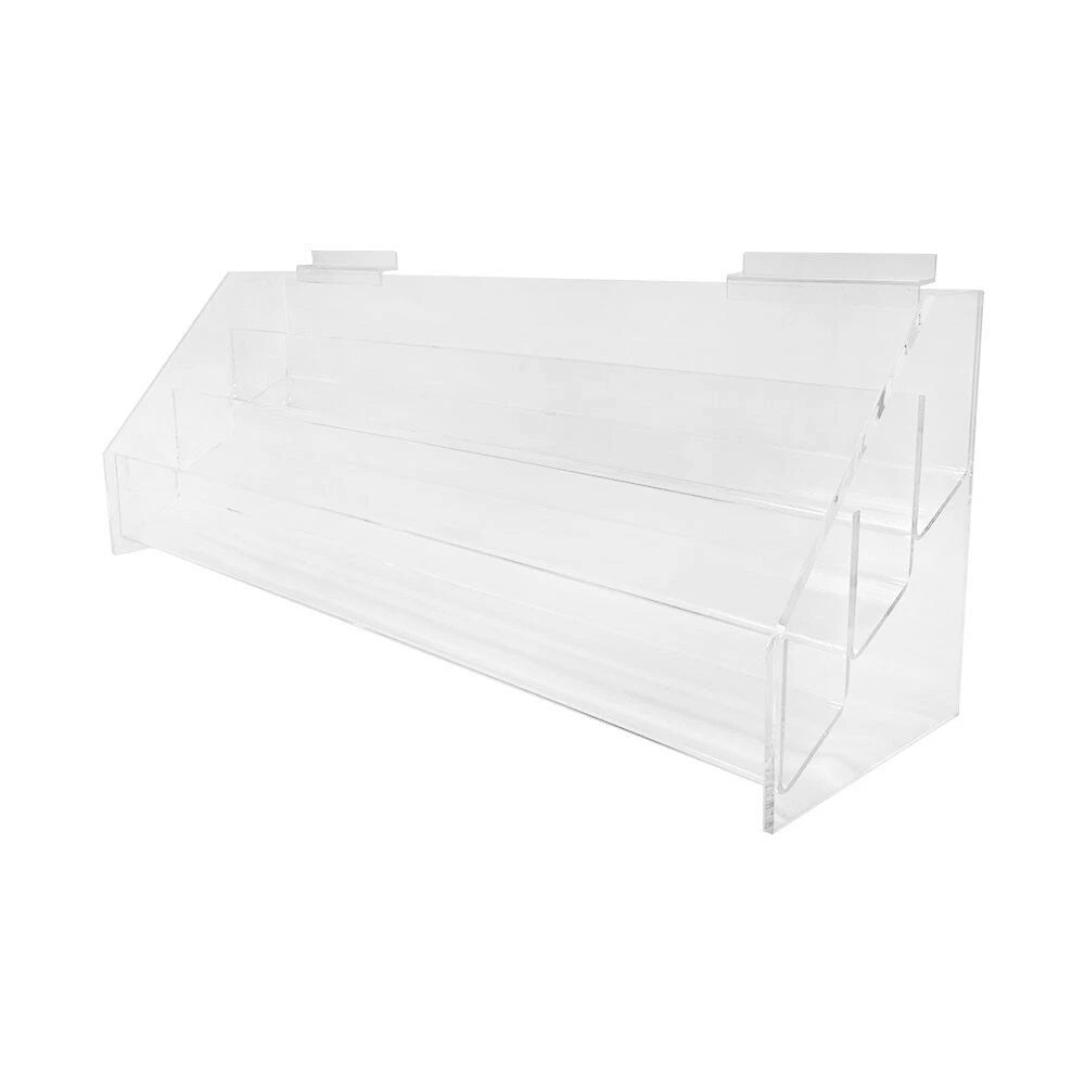 Lucite Clear Acrylic Slatwall Three Tier Bin Store Retail Fixture