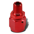 8-An Female Flare To 1/8" NPT Male Red Aluminum B-Nut Swivel Coupler