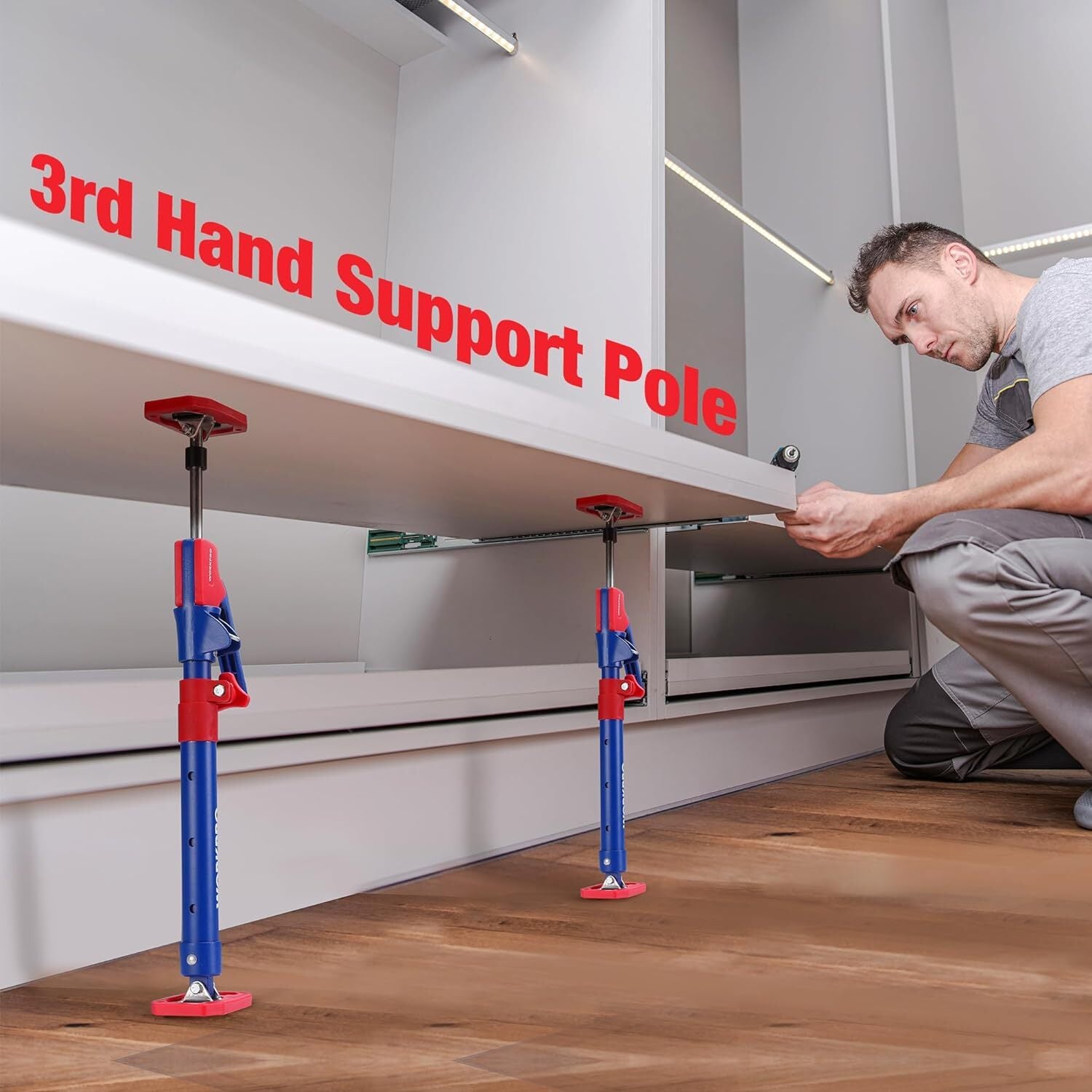 WORKPRO 18-1/2" to 29-1/2" Steel Telescopic Quick Support Rod Jack Support Pole