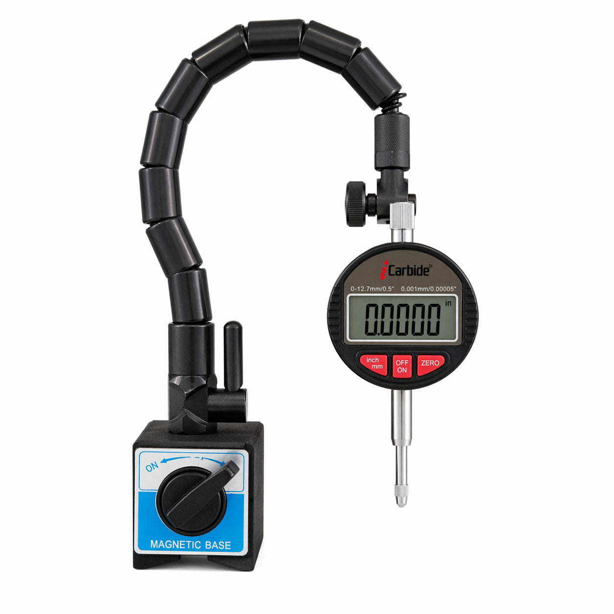 Digital Dial Indicator with Magnetic Base Holder 0-12.7mm (0-0.5")