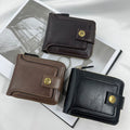 Men's Pu Leather Wallet Compact Tri Fold With Shielding Zip Coin