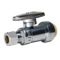 XFITTING 1/2" Push Fit X 3/8" OD Comp Straight Stop Valve