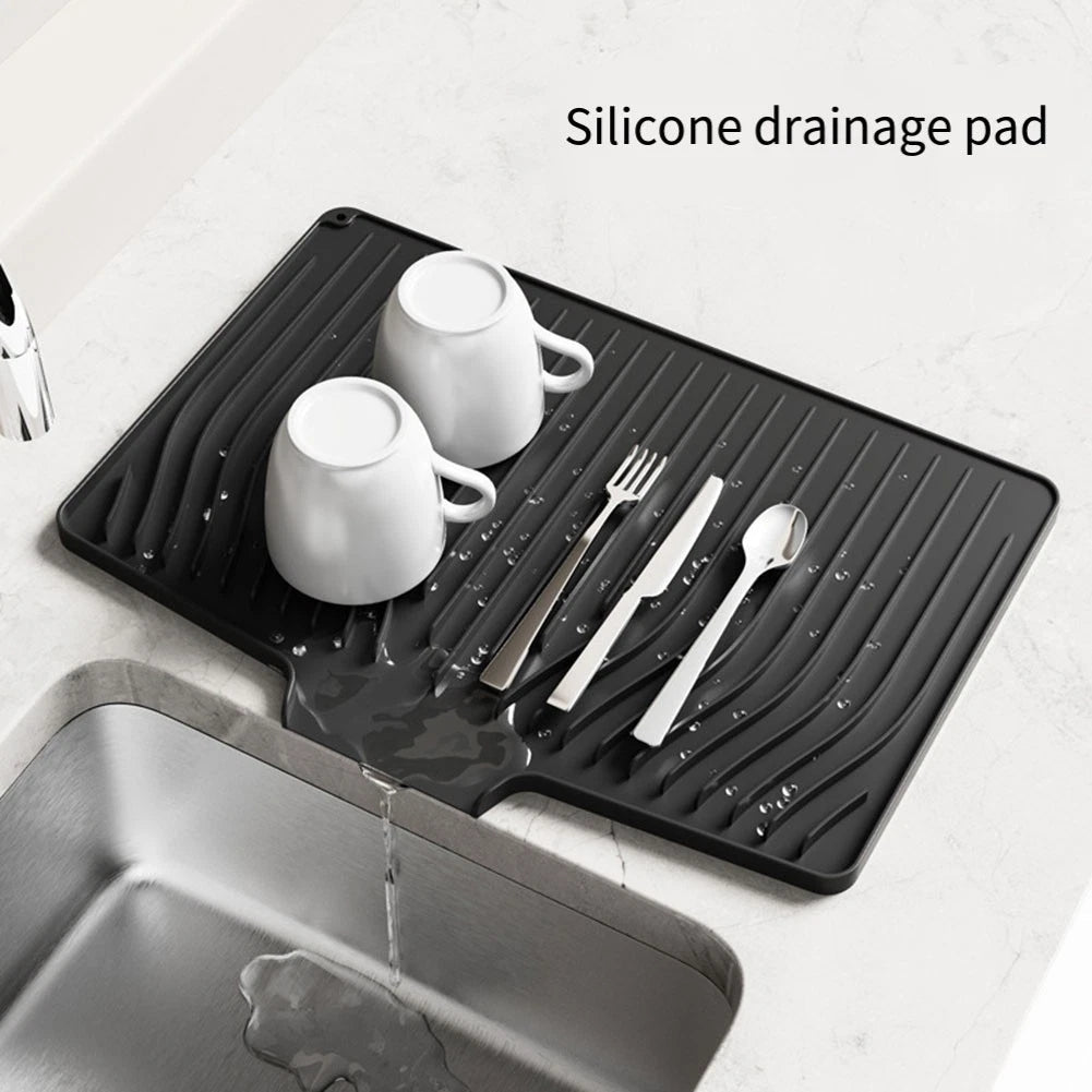 Slope Design Dish Drying Mat Heat Insulating Pad For Kitchen