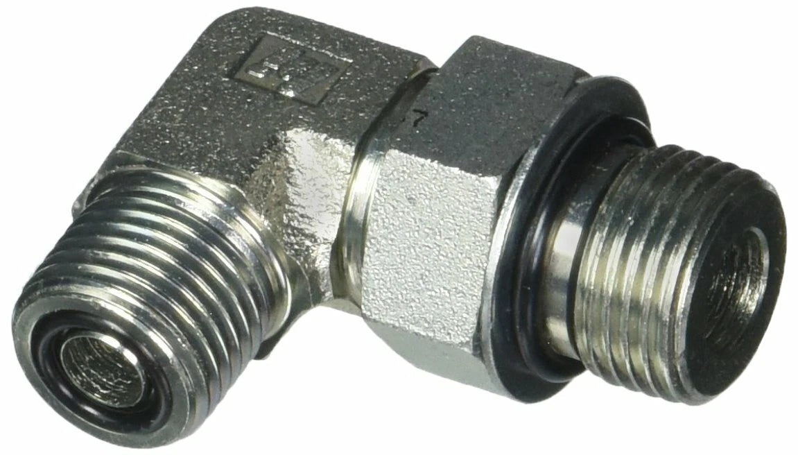 Hydraulic Adapter - 12 Male Face Seal X 12 Male Boss Swivel 90