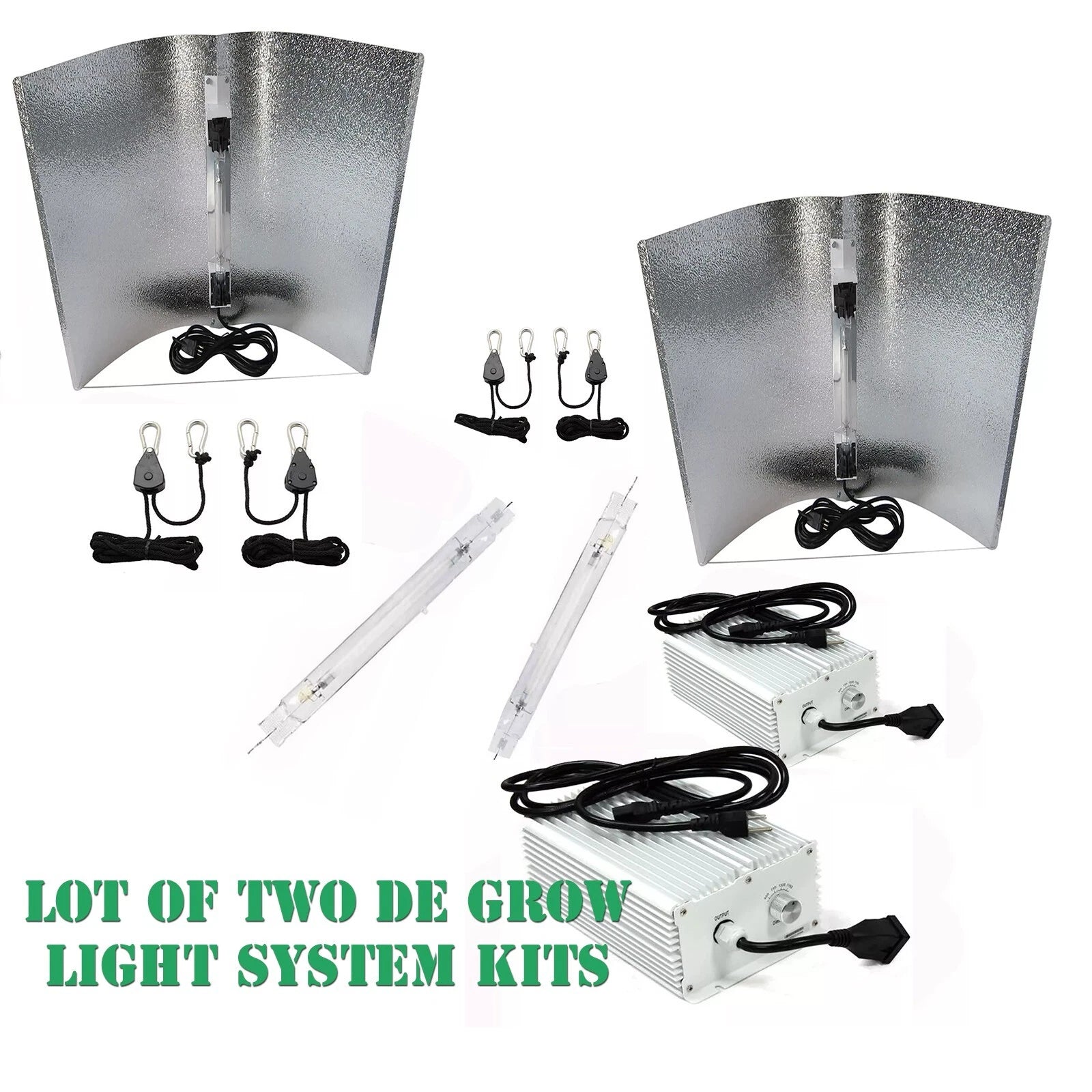 Lot 2 1000watt De Growth Light Kit Digiital Ballast Hps & 41"x27"