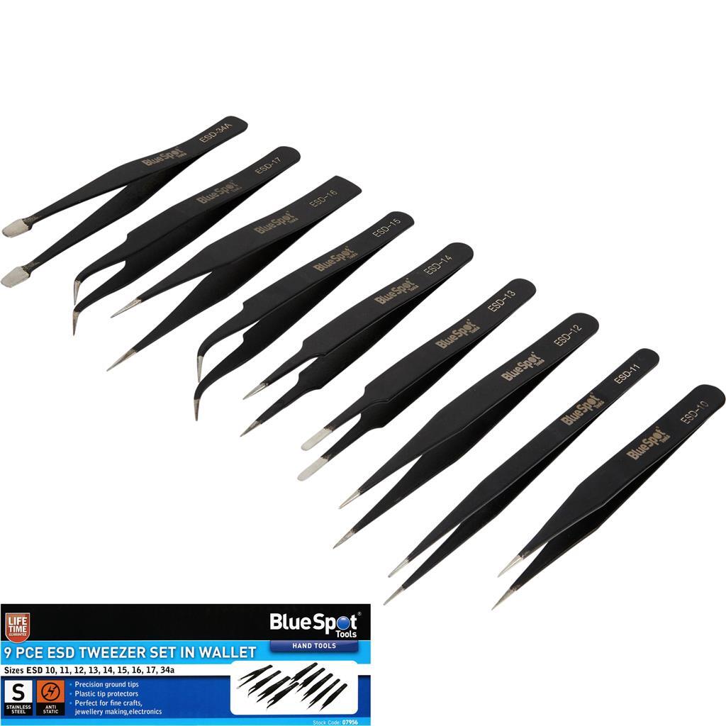 Neilsen 10pc Precision ESD Tweezers Set