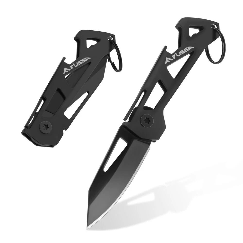 FLISSA Mini Pocket Folding Knife Box Cutter with 1.81" Sharp Blade Bottle Opener