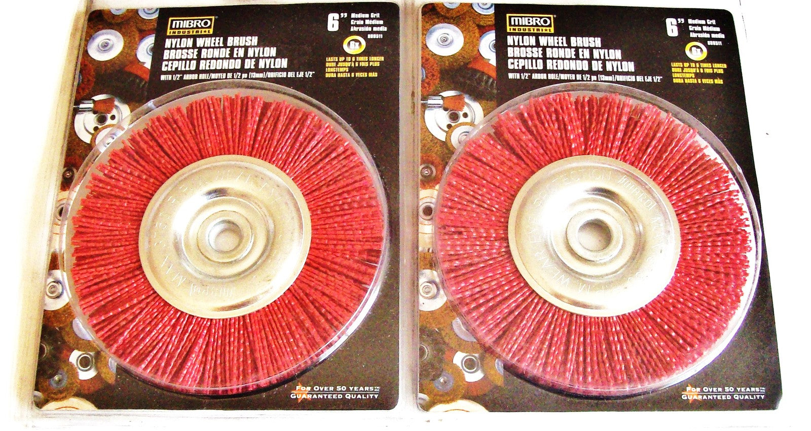 MIBRO 6" Nylon Wheel Brushes Medium Grit Bench Grinder by MIBRO