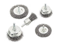 5PC Wheel Cup Flat End Steel Wire Brush Set 1/4in Shank Rotary Grinder