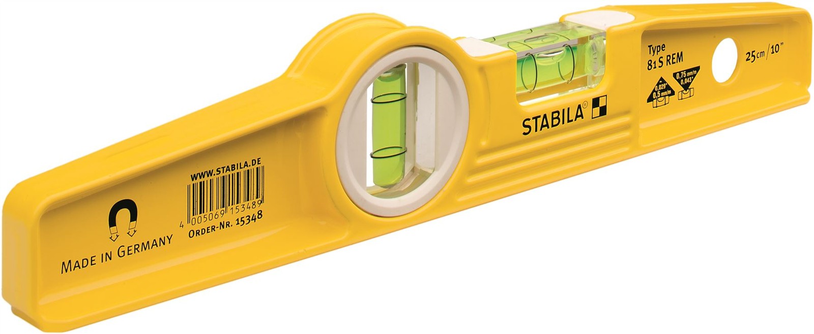 STABILA 81S 10In 25cm Rare Earth Mag Holder 2 Vial Spirit Level 15348Opens in a 