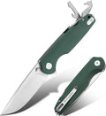 Flissa Multitool Folding Pocket Knife 3.3" D2 Blade Liner Lock Glass