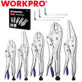 WORKPRO 5PC Locking Plier Set Curved Jaw Long Nose 6.5"–10"