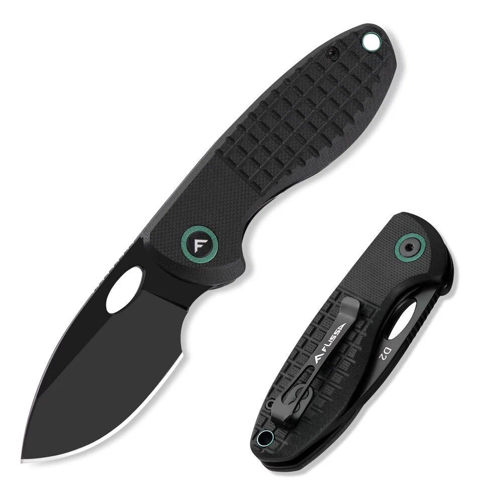 Flissa Small Folding Pocket Knife 2.4-inch D2 Steel Blade Pocket Clip