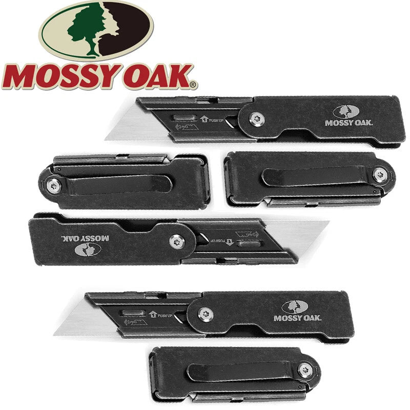 MOSSY OAK Folding Pocket Utility Knife Quick Change Blade Box Cutter 2PK/4PK/6PK