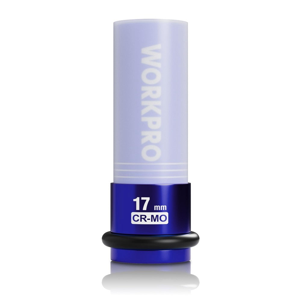 WORKPRO 1/2" Drive Lug Nut Impact Duty Socket 17mm Deep Thin Wall