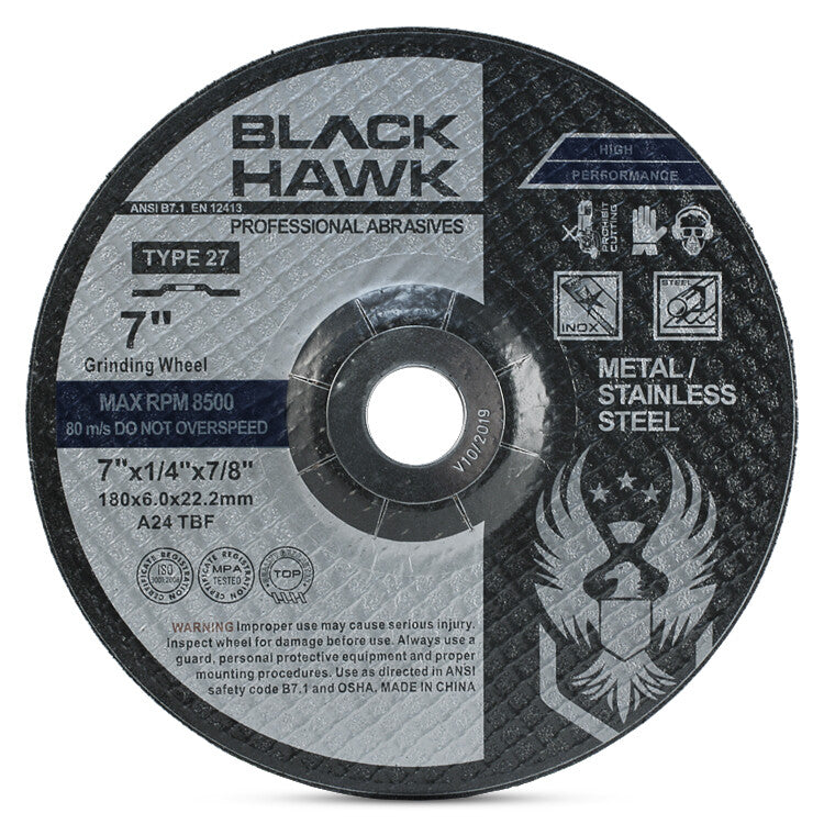 5 Pack - 7" X 1/4" X 7/8" Metal Grinding Wheels T27 Discs for Angle