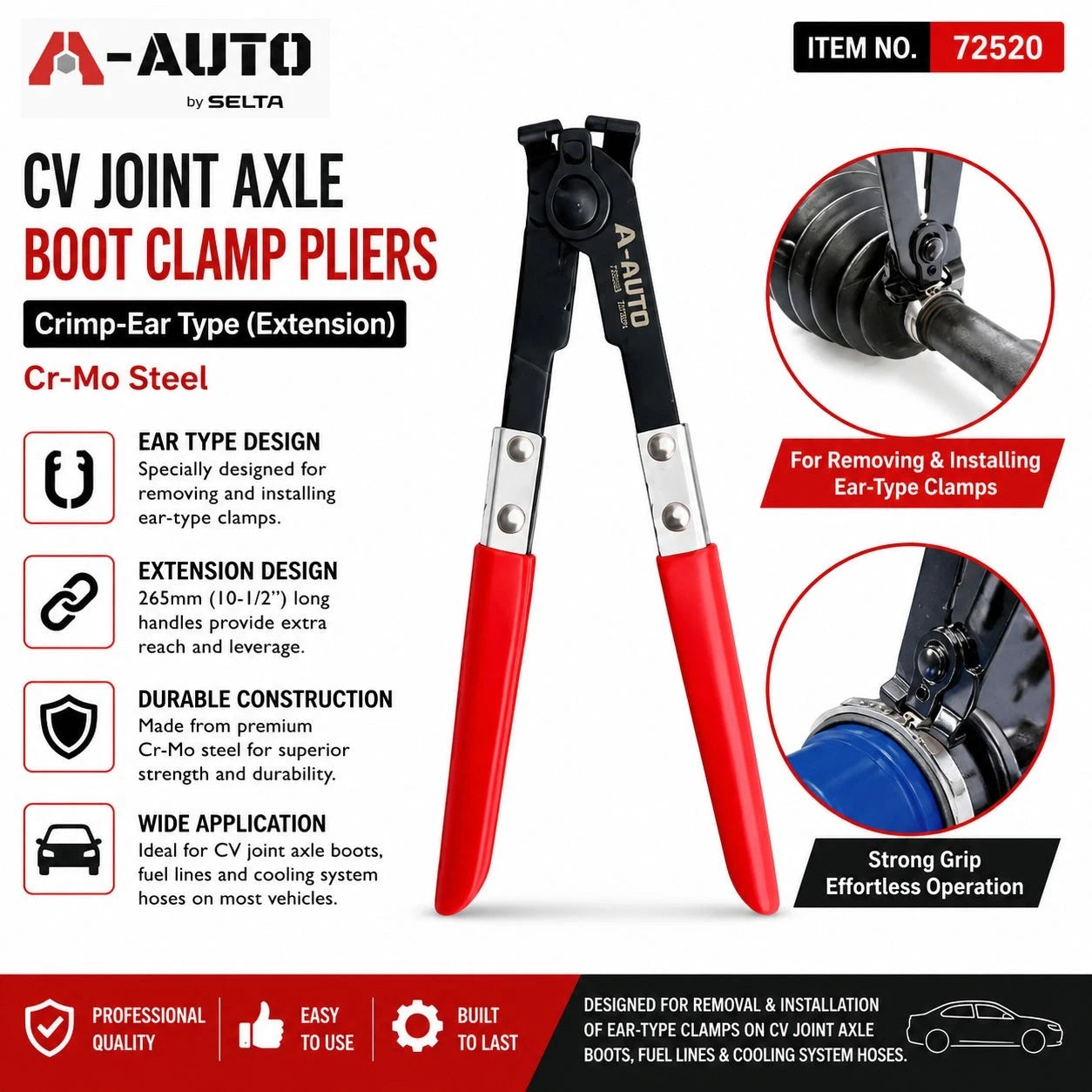 A-auto Taiwan Cr-mo Cv Joint Axle Boot Clamp Pliers Crimp-ear Type