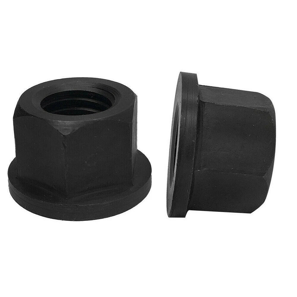 Heat Treated Steel 5/16''-18 Thread Hex Flange Nuts, Black Oxide
