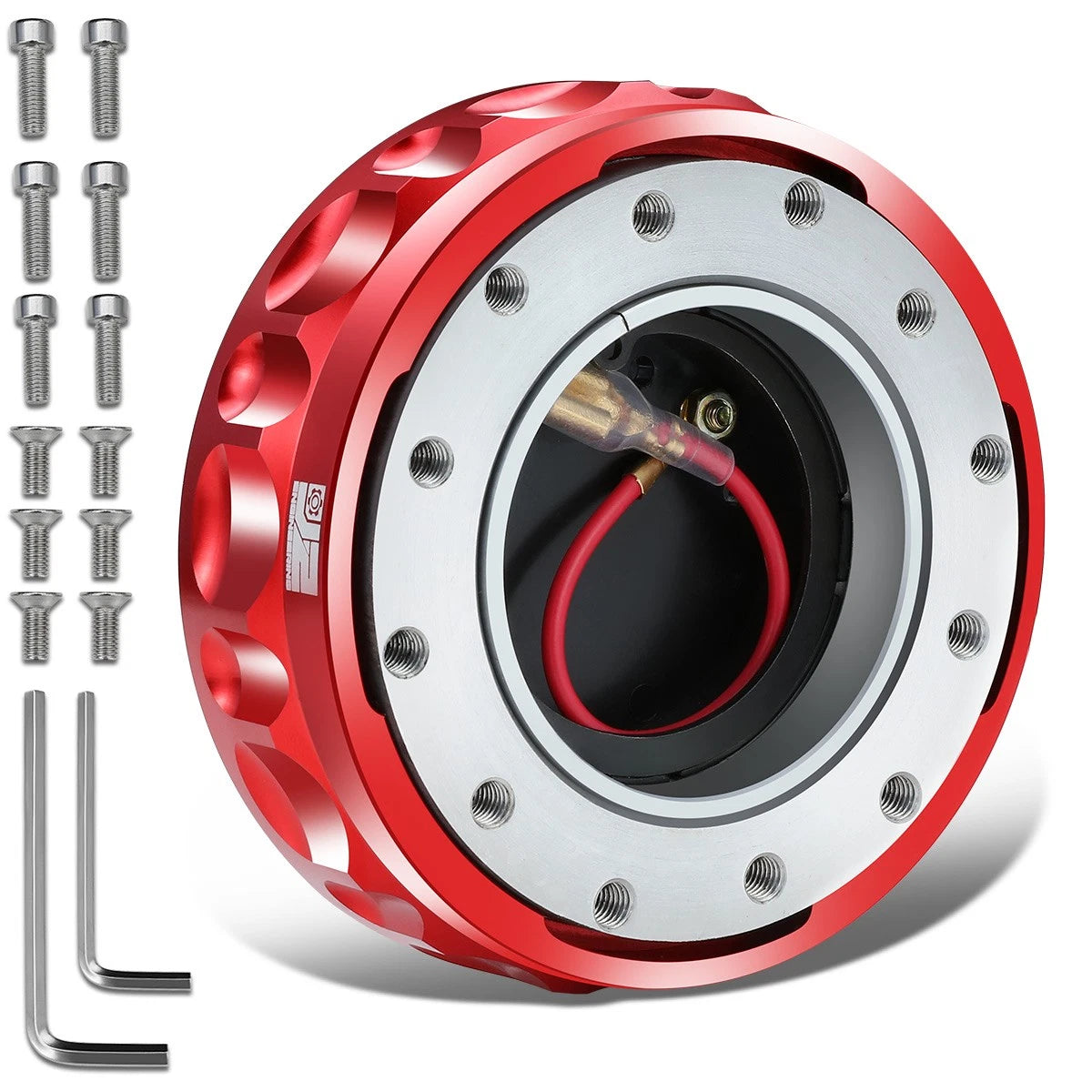 Red Steering Wheel Twist Lock Quick Release Hub Adapter Kits-j2