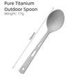 Outdoor Hiking Titanium Cutlery Set Fork Spoon Three Piece Portable