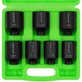 7pc Impact Axle Nut Socket Set 1/2 Inch Drive SAE Deep Large 1-3/8" to