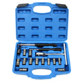 17pcs Diesel Injector Seat Cutter Cleaner Universal Injector Re-Face Reamer Tool