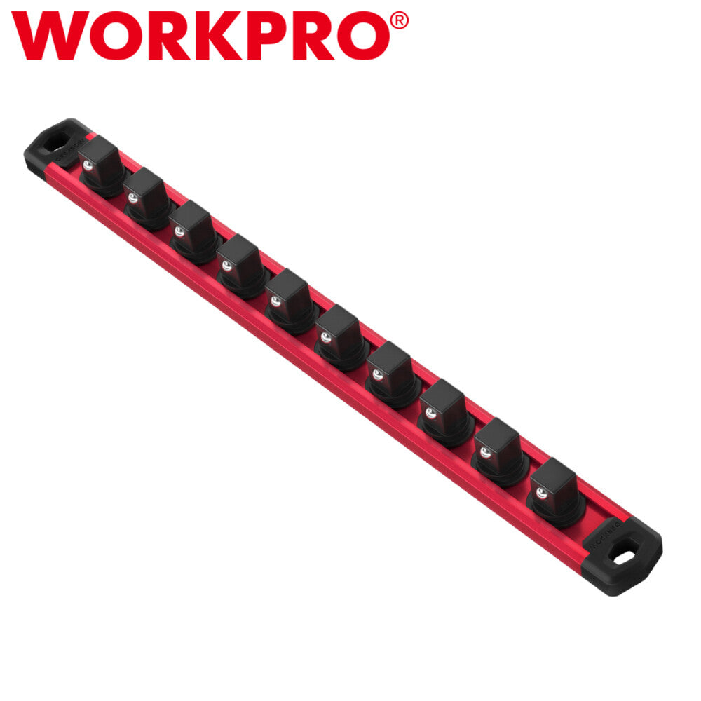 WORKPRO Magnetic Socket Organizer 3/8 Drive Socket Rail Heavy Duty