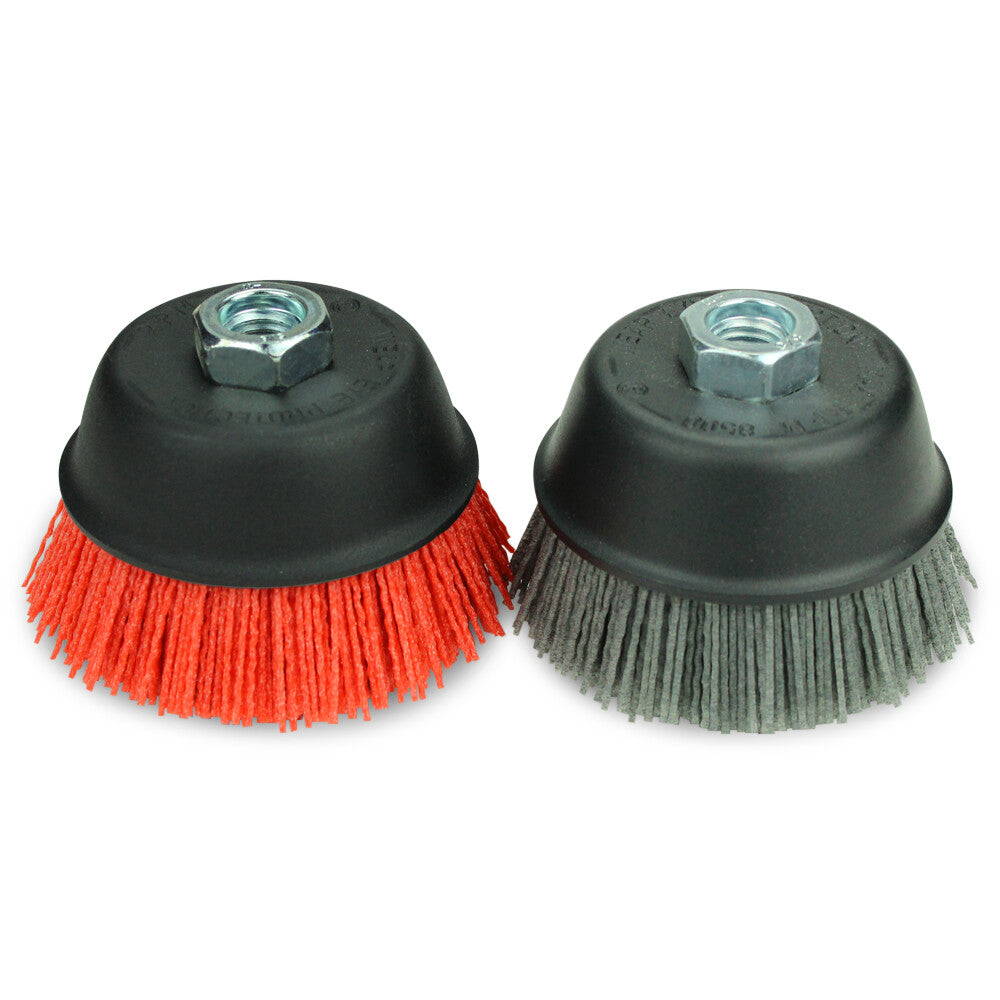 Bha 4" Nylon Wire Cup Brush with 5/8"-11 Arbor for Grinder, Buffer or