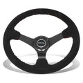 Nrg Reinforced 35cm 3"deep Dish Suede Red Stitch Steering Wheel