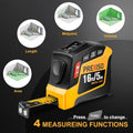 Prexiso 2-in-1 Digital Tape Measure 16ft Rechargeable Measuring Tape
