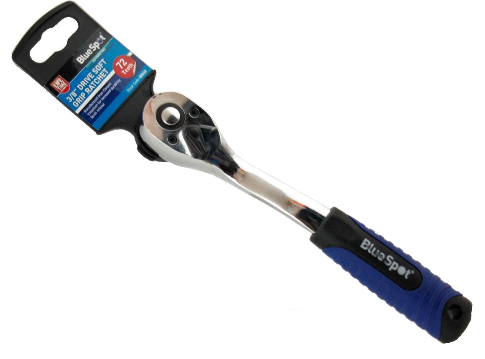 Bluespot Socket Ratchet Soft Grip Handle Quick Release 72 Teeth 3/8"