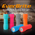 Everbrite 9-LED Flashlight 6pack Impact Handheld Torch With Lanyard