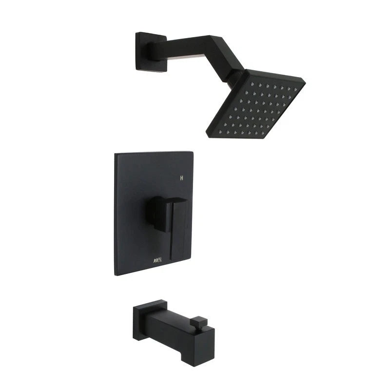 Huntington Brass Razo Tub And Shower Trim Package, Matte Black