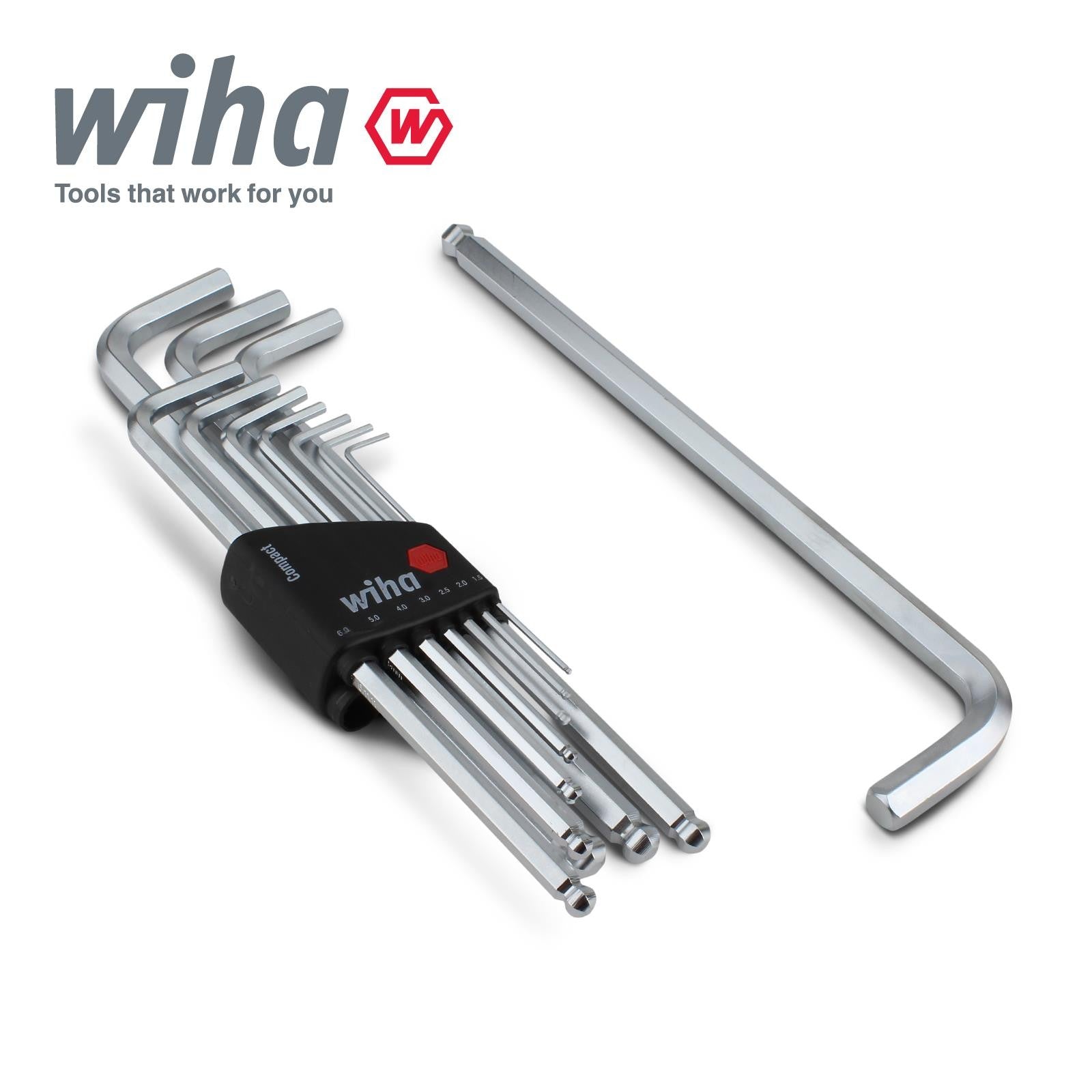 Wiha 36453 Chrome L Hex Wrench Set with Compact Holder 11 PiecesOpens in a new w