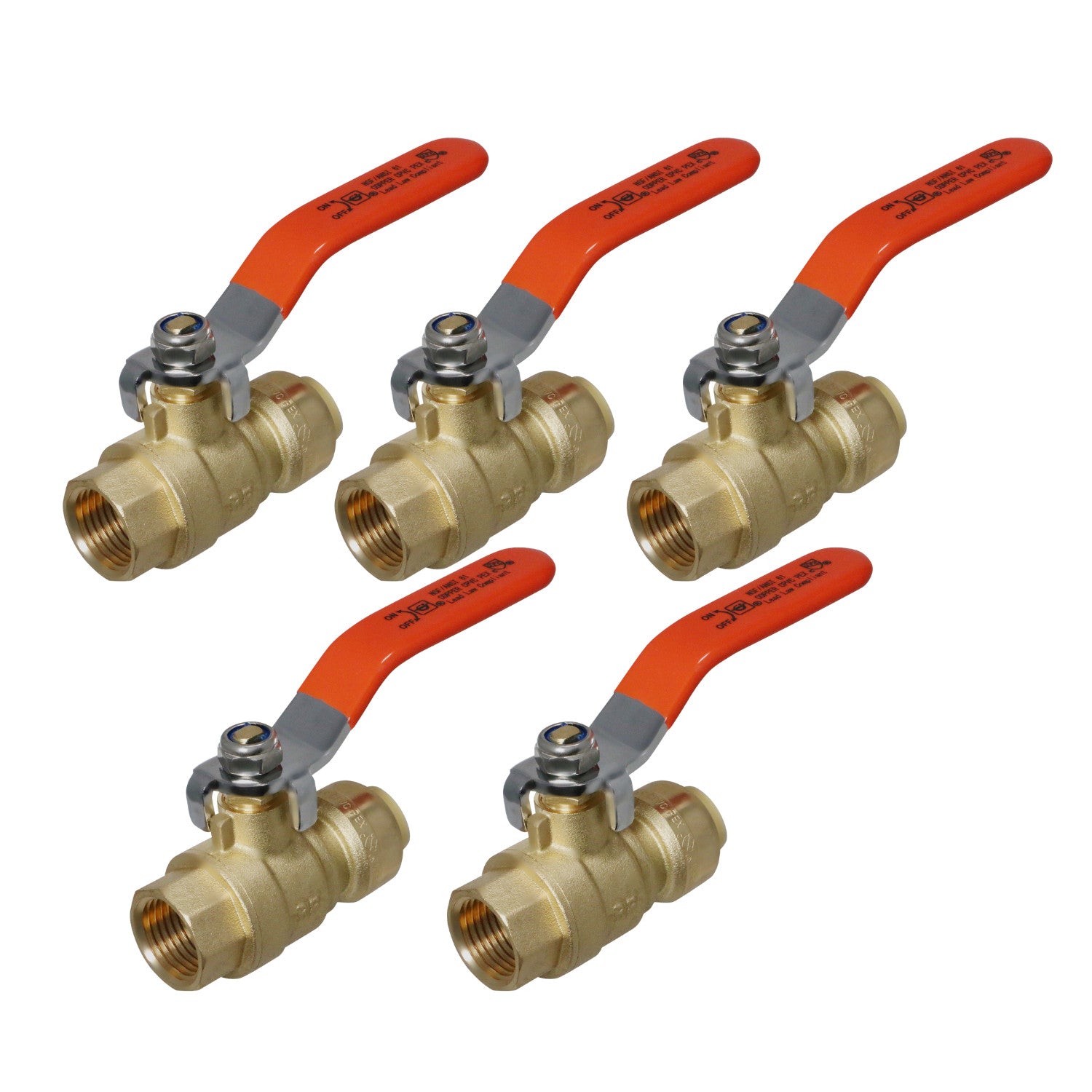 5 Pack XFITTING 1/2" Push Fit x 1/2" FNPT (Female Threa