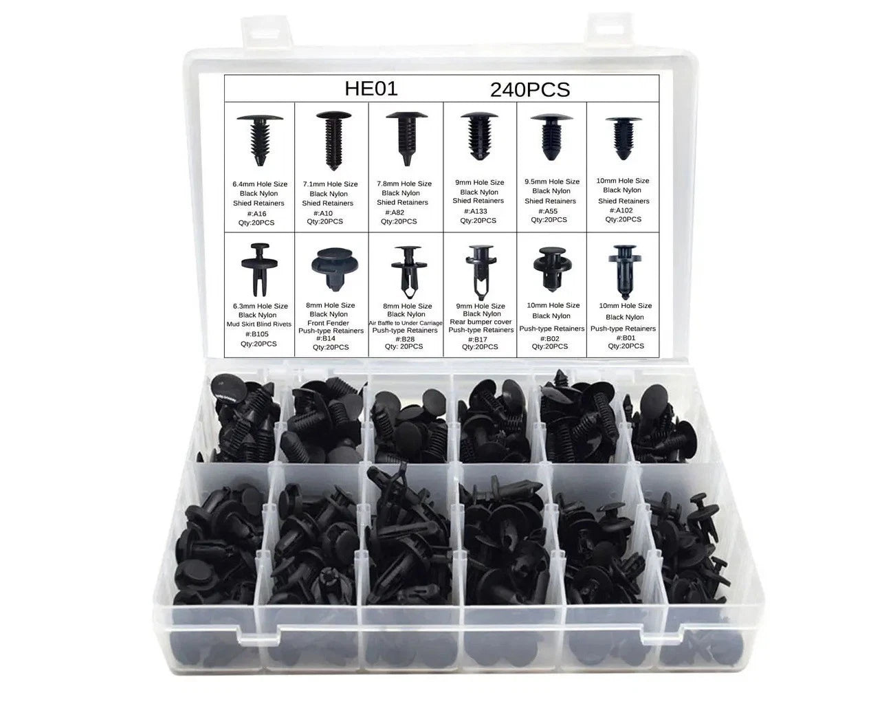 Black Nylon Shield & Push Type Auto Panel Retainer | Built Supply Co