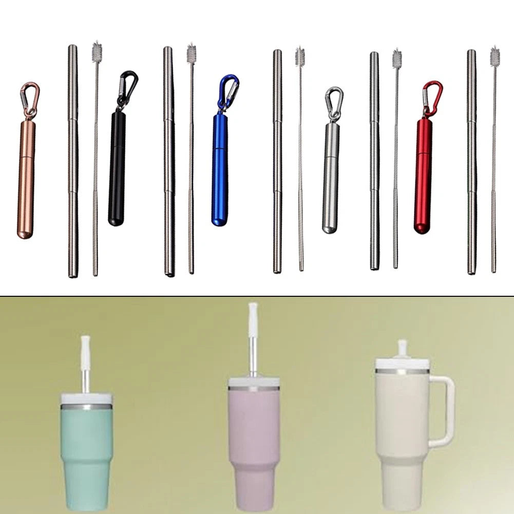 Compact Design Collapsible Stainless Steel Straws For For Easy