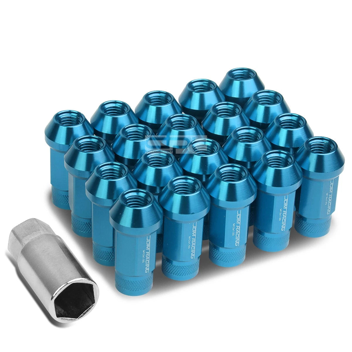 20 Open End M12x1.5 50mm Tall 25mm Od Sky Blue | Built Supply Co