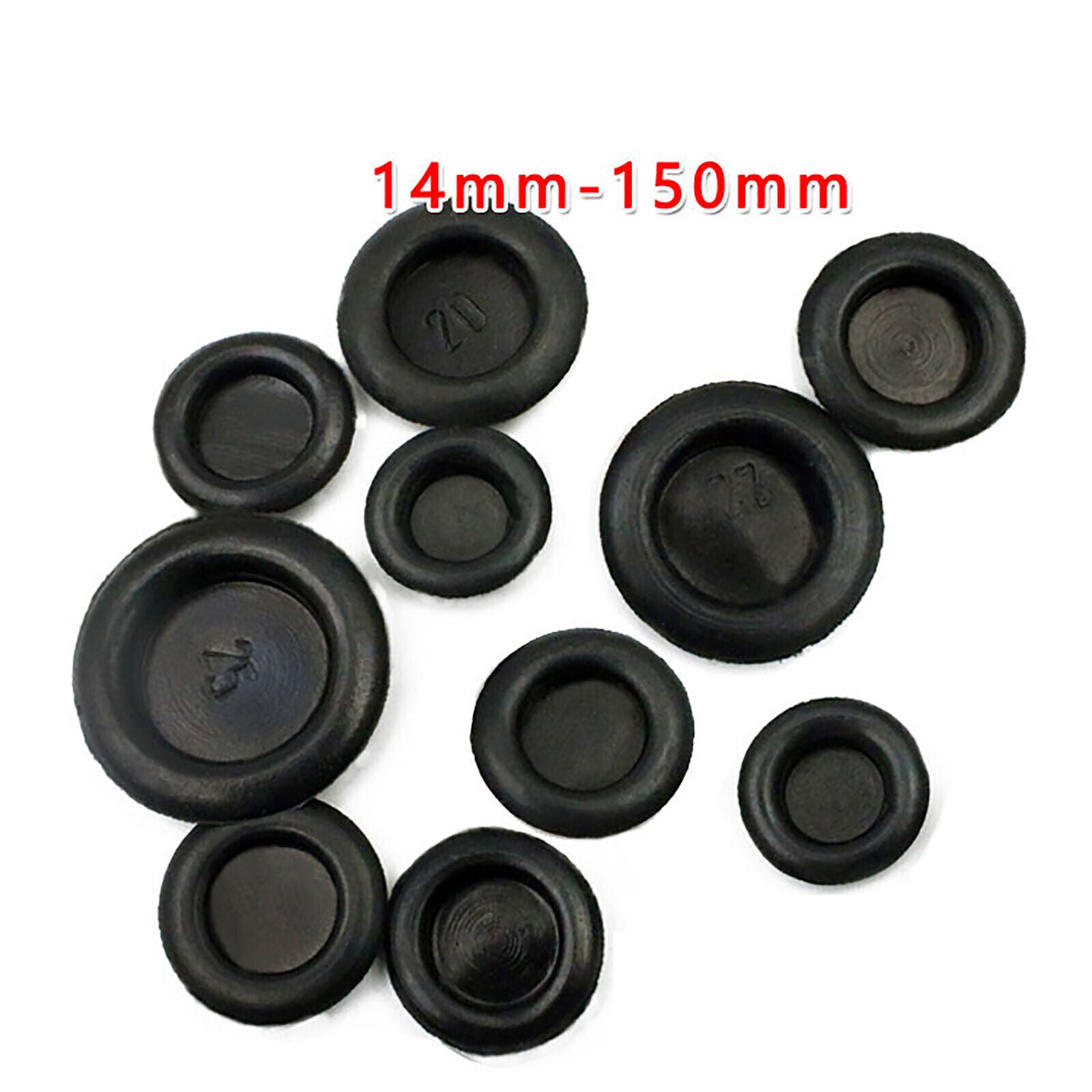 Black Blanking Rubber Grommets - 14mm-150mm