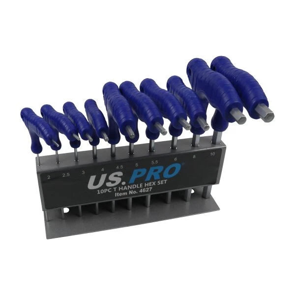 Us Pro Long Metric Hex Allen Key Wrench Set 2mm - 10mm T Handle Keys