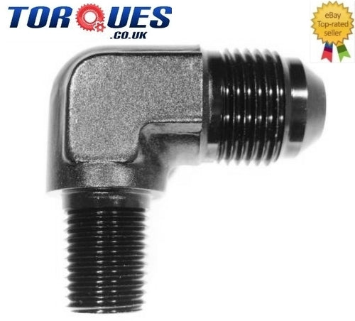 AN -6 (AN6 AN 06) to 1/8" NPT 90 Degree Adapter Black