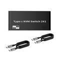 2x1 8k Usb C Kvm Switch 3.5mm 100W Pd Charge Type C Kvm Switch