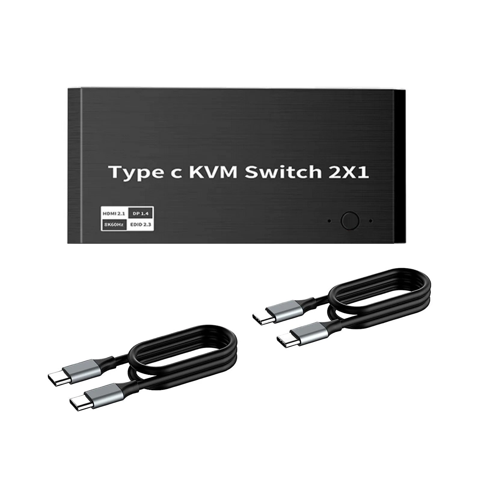 2x1 8k Usb C Kvm Switch 3.5mm 100W Pd Charge Type C Kvm Switch