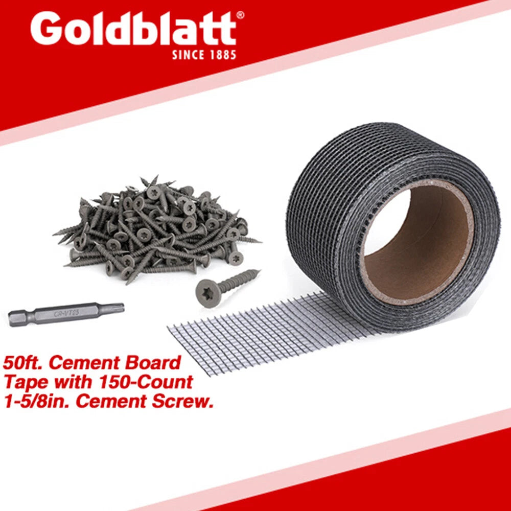 Goldblatt 50" Cement Board Tape #8 1-5/8'' Cement Concrete Screw
