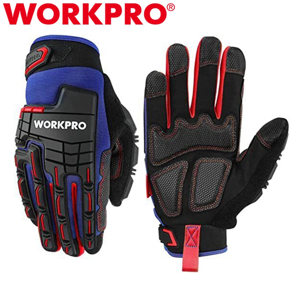 WORKPRO Heavy Duty Work Gloves w/Wear-Resista<wbr/>nt PVC Protection Synthetic Leather